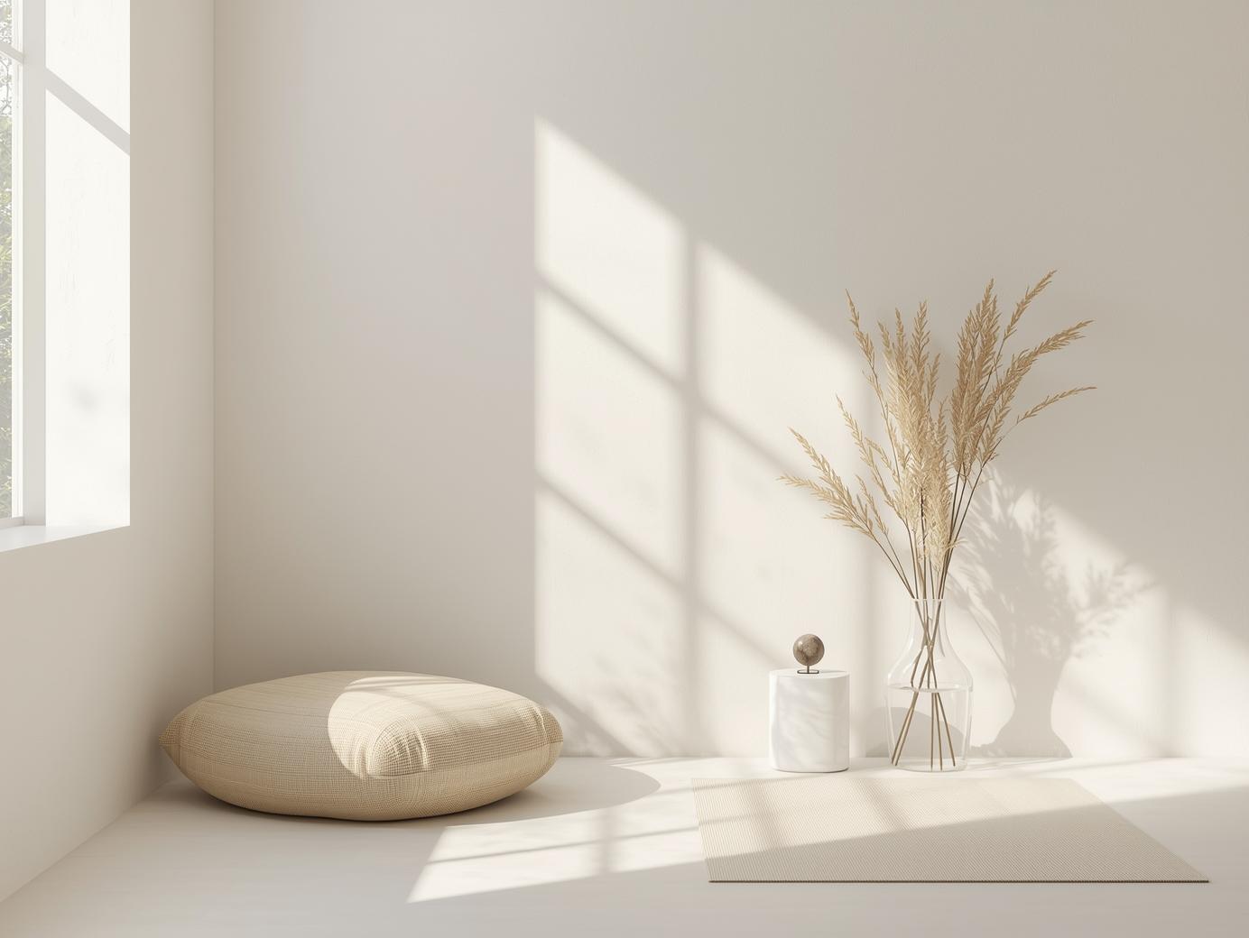Meditatiehoek met minimalistisch design